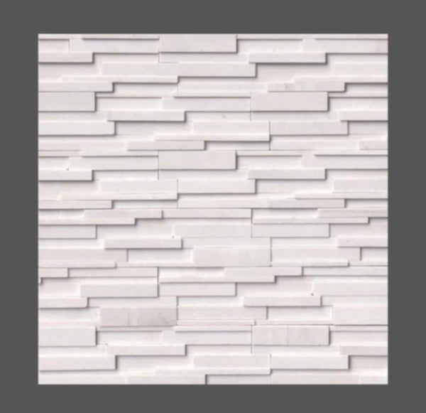 Arctic White 3d Stacked Stone - Luxury Vinyl Flooring For Less