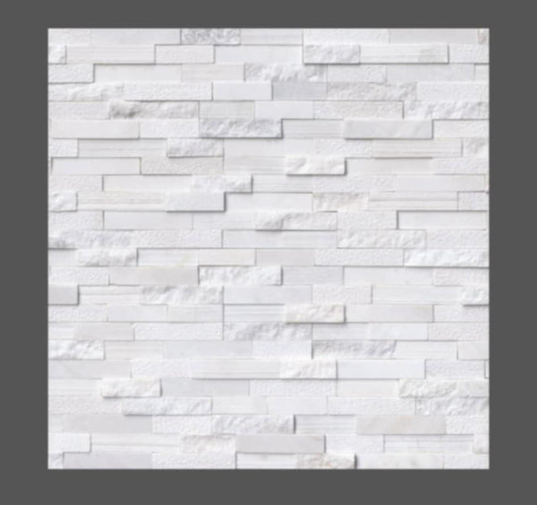 Arctic White Multi Finish Stacked Stone - Luxury Vinyl Flooring For Less