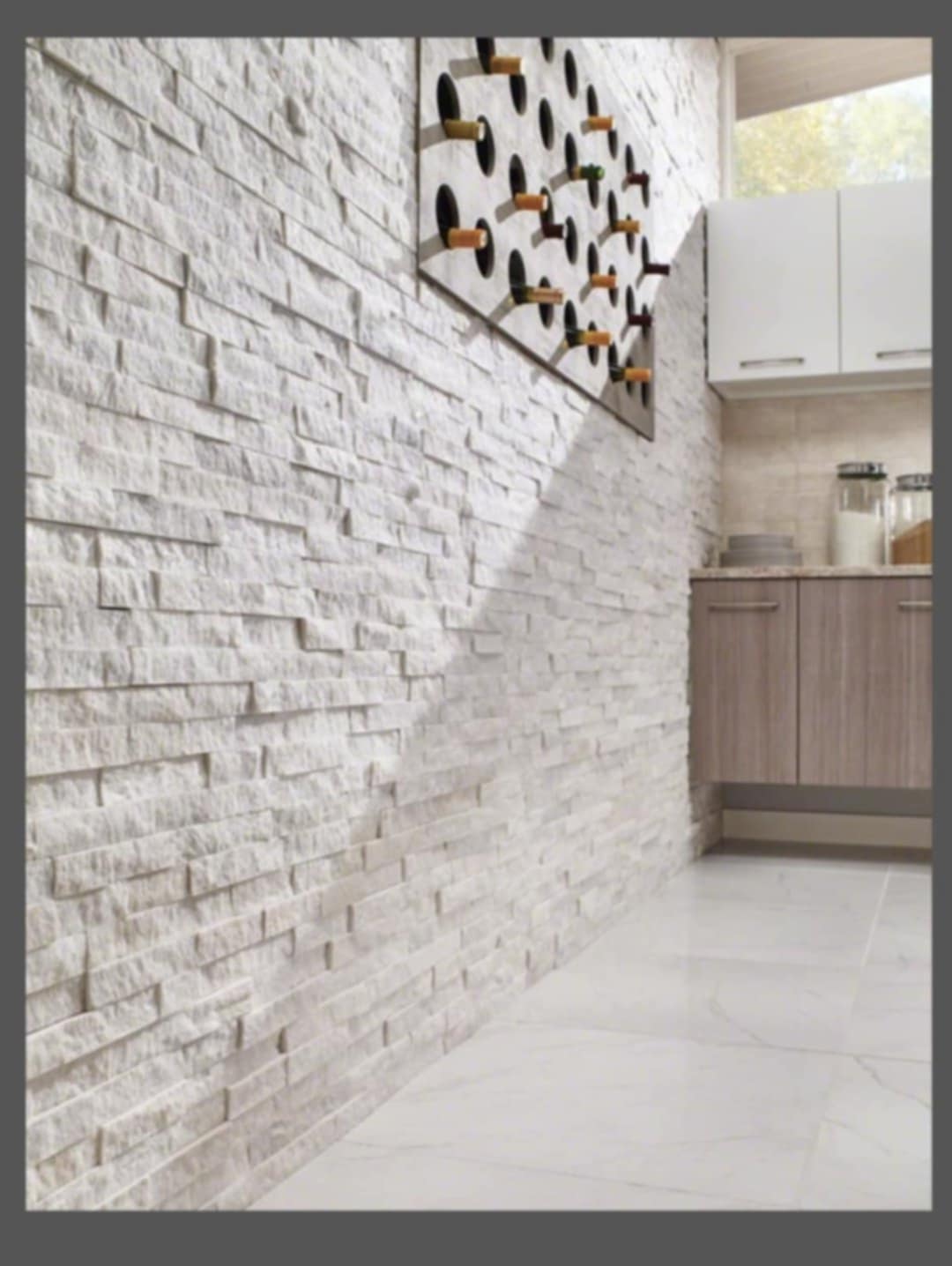 Arctic White Stacked Stone - Luxury Vinyl Flooring For Less