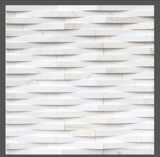 Cosmic White 3D Wave Stacked Stone - Luxury Vinyl Flooring For Less