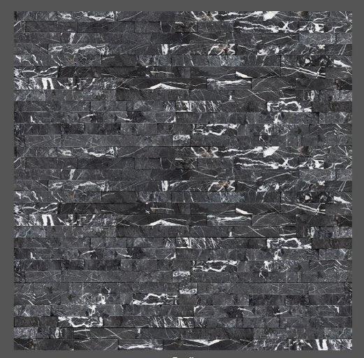 Marquina Nero Stacked Stone - Luxury Vinyl Flooring For Less