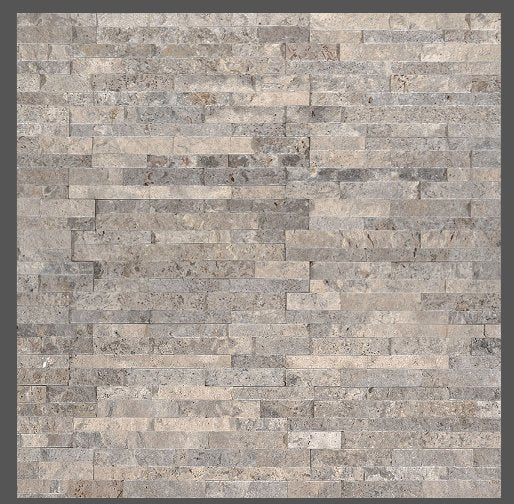 Silver Travertine Mini Stacked Stone - Luxury Vinyl Flooring For Less