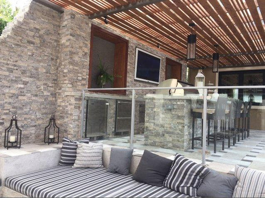 Silver Travertine Stacked Stone - Luxury Vinyl Flooring For Less