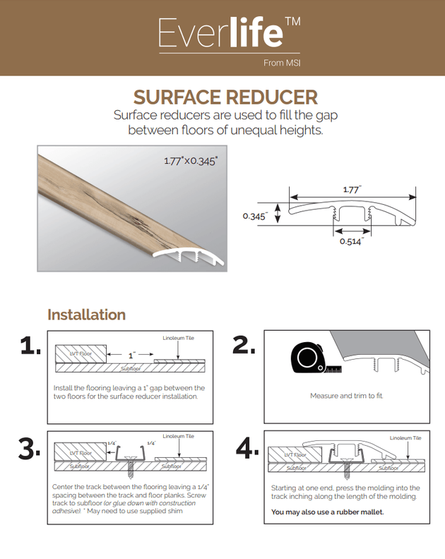 SURFACE REDUCER 1.77"x0.345”x94" - Luxury Vinyl Flooring For Less